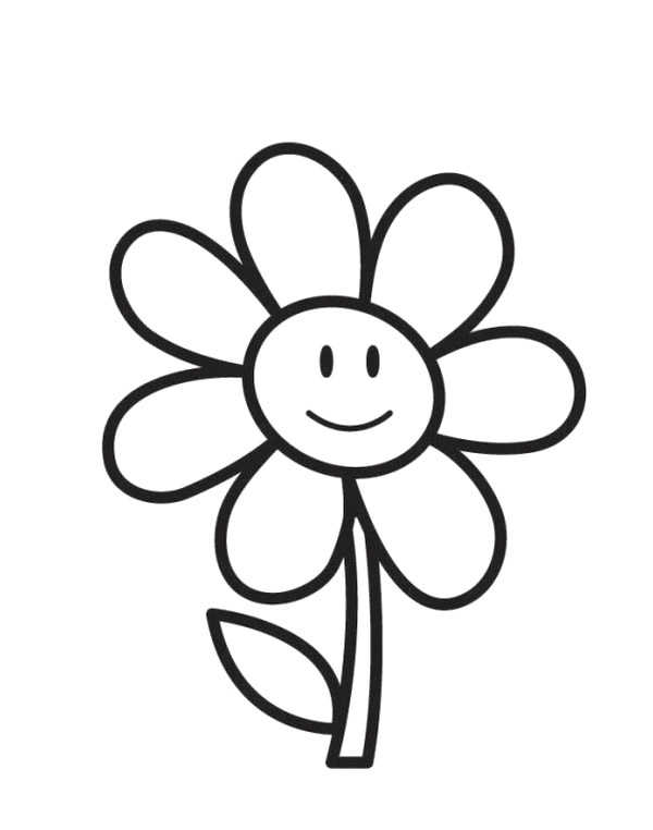 Easy Coloring Page Flower,Easy coloring Images for kids 