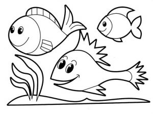 Easy Coloring Pages Fishes,Easy coloring Images for kids