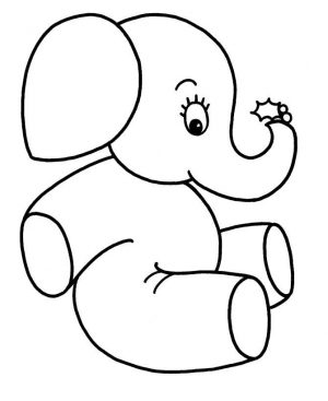 Easy Coloring Pages Elephant,Easy coloring Images for kids
